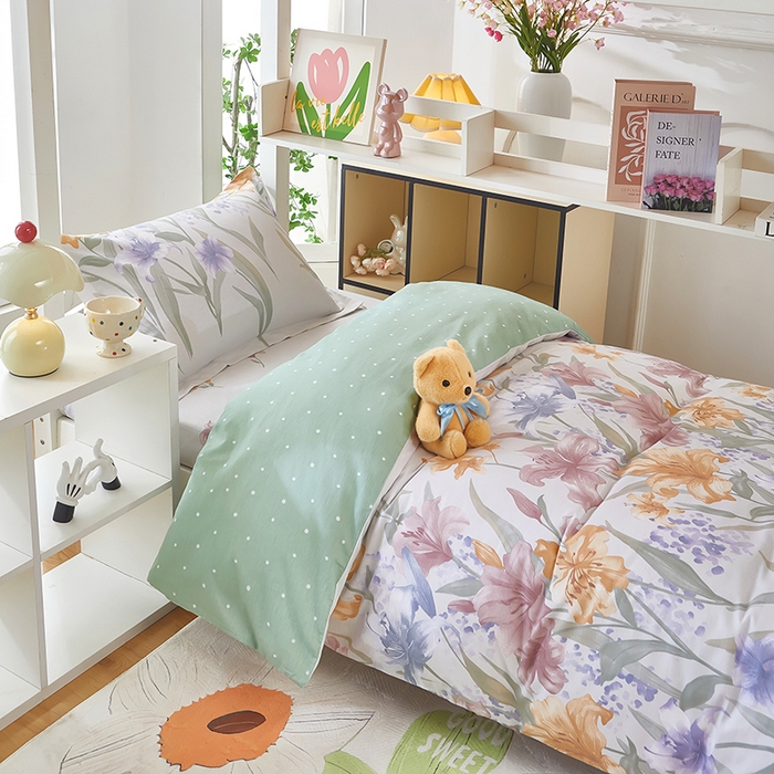 91家纺网 家纺一手货源 找家纺 安逸家纺 2024新款全棉学生三件套纯棉学生宿舍三件套 桂馥兰香