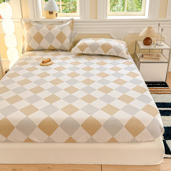 91家纺网 家纺一手货源 找家纺 帛织澜家纺 2025新款喷气12868系列纯棉印花单床笠 瑞吉斯