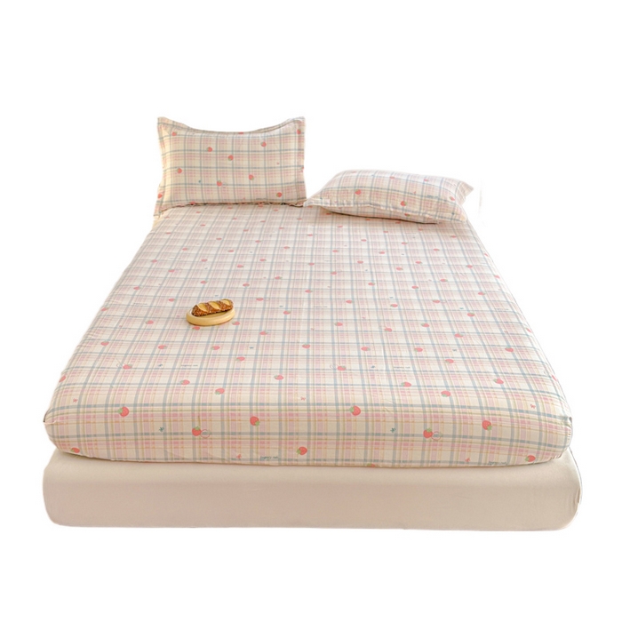 91家纺网 家纺一手货源 找家纺 帛织澜家纺 2025新款喷气12868系列纯棉印花单床笠 草莓派