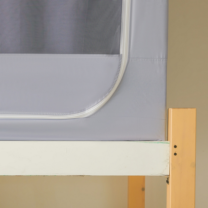 91家纺网 家纺一手货源 找家纺 星际优品 2025新款拼色款学生蚊帐 拼色款-米杏灰