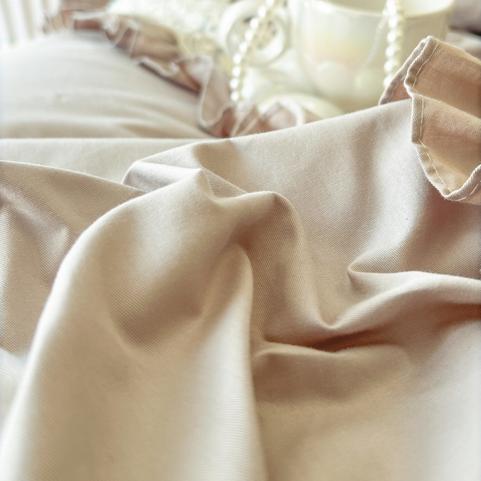 91家纺网 家纺一手货源 找家纺 瑞宝 2025新款法式全棉纯棉花边床裙款四件套-维密 维密 米咖