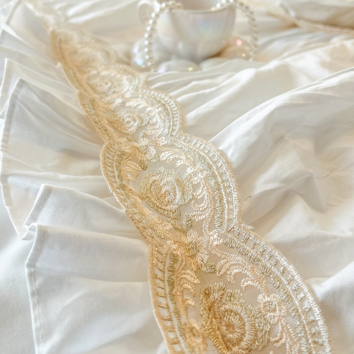 91家纺网 家纺一手货源 找家纺 （总）瑞宝 2025新款法式全棉纯棉花边床裙款四件套-维密