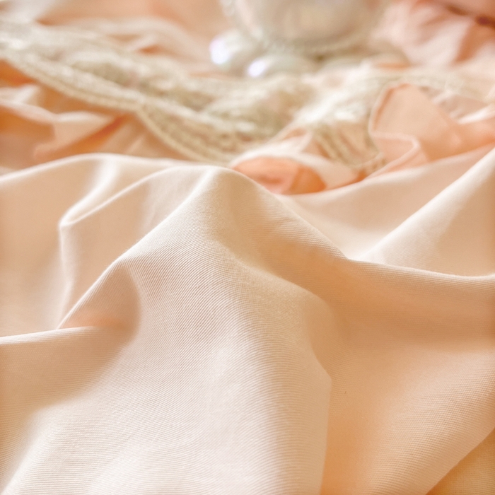 91家纺网 家纺一手货源 找家纺 瑞宝 2025新款法式全棉纯棉花边床裙款四件套-维密 维密 蜜粉