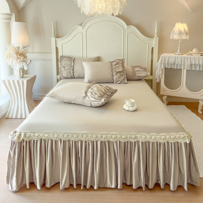 91家纺网 家纺一手货源 找家纺 （总）瑞宝 2025新款法式全棉花边维密系列床裙款三件套