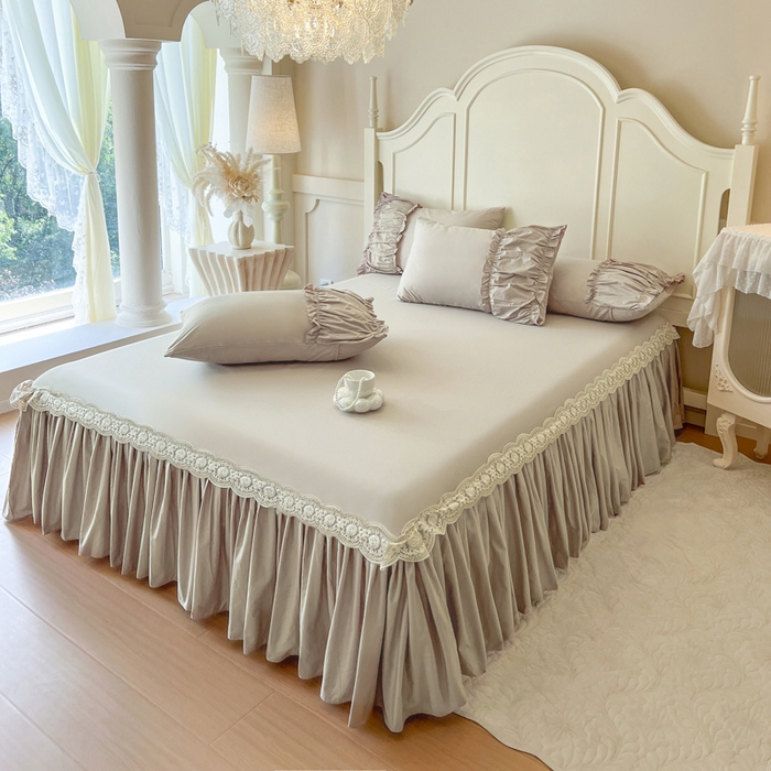 91家纺网 家纺一手货源 找家纺 （总）瑞宝 2025新款法式全棉花边维密系列床裙款三件套