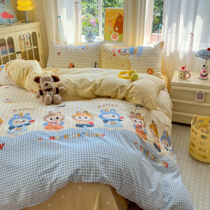 91家纺网 家纺一手货源 找家纺 （总）觅糖家纺 2025春夏新款40支全棉纯棉斜纹13370针织四件套