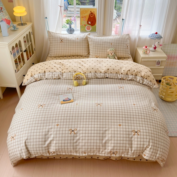 91家纺网 家纺一手货源 找家纺 觅糖家纺 2025春夏新款40支全棉纯棉斜纹13370针织四件套 极简主义