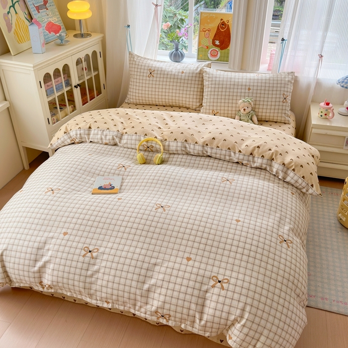 91家纺网 家纺一手货源 找家纺 觅糖家纺 2025春夏新款40支全棉纯棉斜纹13370针织四件套 极简主义