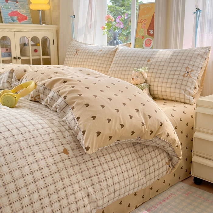 91家纺网 家纺一手货源 找家纺 觅糖家纺 2025春夏新款40支全棉纯棉斜纹13370针织四件套 极简主义