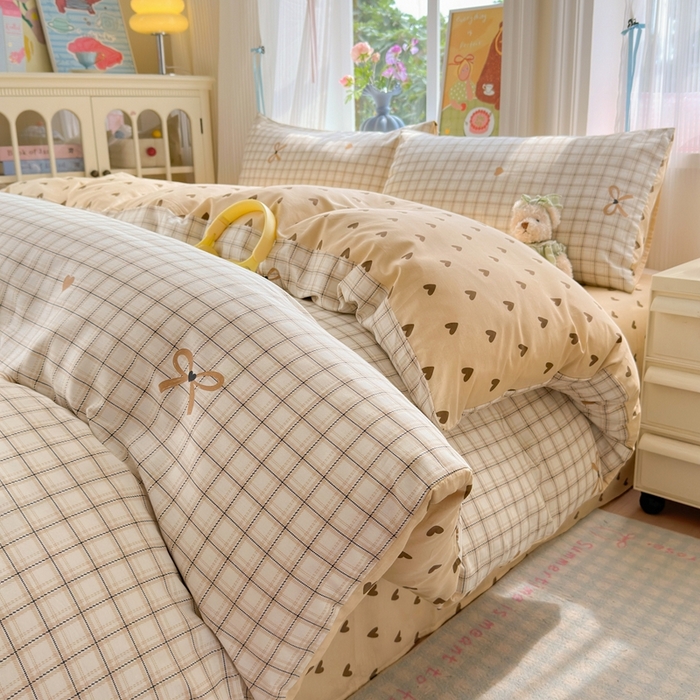 91家纺网 家纺一手货源 找家纺 觅糖家纺 2025春夏新款40支全棉纯棉斜纹13370针织四件套 极简主义