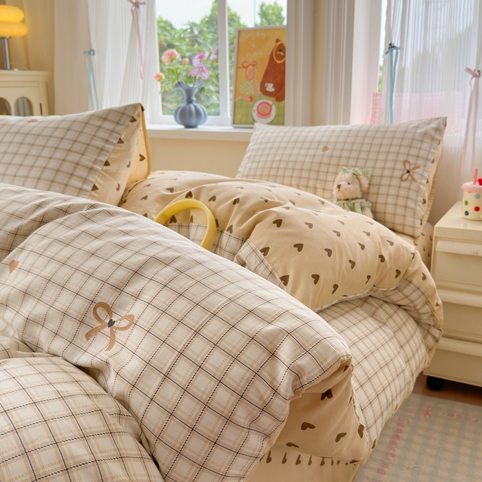 91家纺网 家纺一手货源 找家纺 觅糖家纺 2025春夏新款40支全棉纯棉斜纹13370针织四件套 极简主义