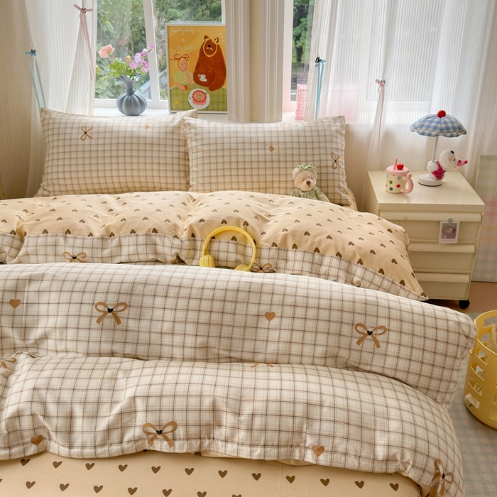 91家纺网 家纺一手货源 找家纺 觅糖家纺 2025春夏新款40支全棉纯棉斜纹13370针织四件套 极简主义