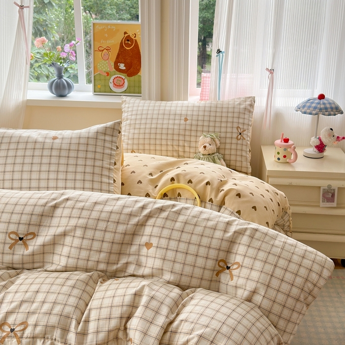 91家纺网 家纺一手货源 找家纺 觅糖家纺 2025春夏新款40支全棉纯棉斜纹13370针织四件套 极简主义