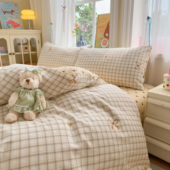 91家纺网 家纺一手货源 找家纺 觅糖家纺 2025春夏新款40支全棉纯棉斜纹13370针织四件套 极简主义