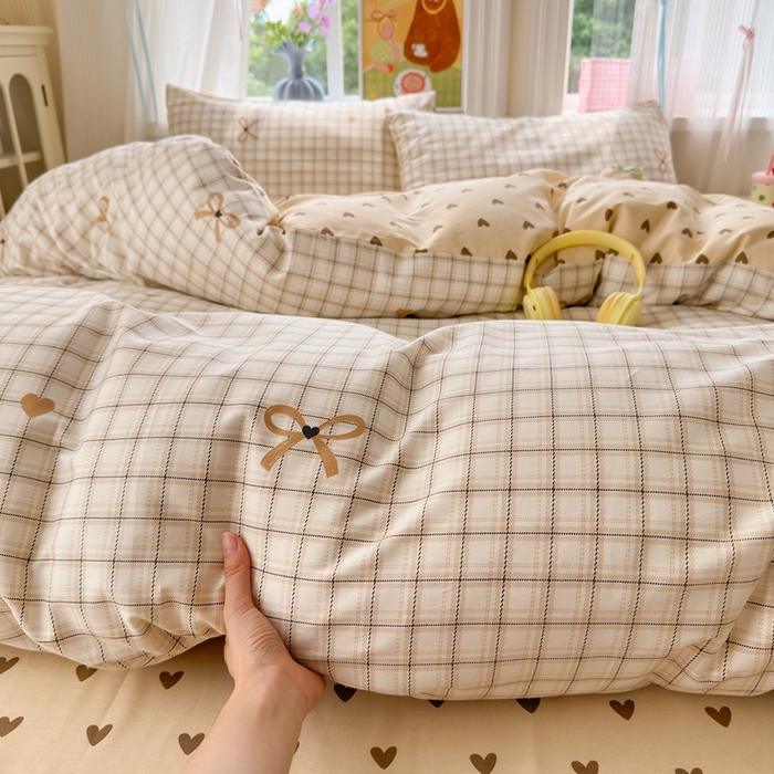 91家纺网 家纺一手货源 找家纺 觅糖家纺 2025春夏新款40支全棉纯棉斜纹13370针织四件套 极简主义