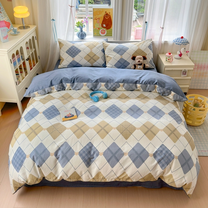 91家纺网 家纺一手货源 找家纺 觅糖家纺 2025春夏新款40支全棉纯棉斜纹13370针织四件套 佳丽斯