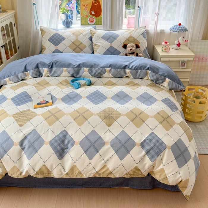 91家纺网 家纺一手货源 找家纺 觅糖家纺 2025春夏新款40支全棉纯棉斜纹13370针织四件套 佳丽斯