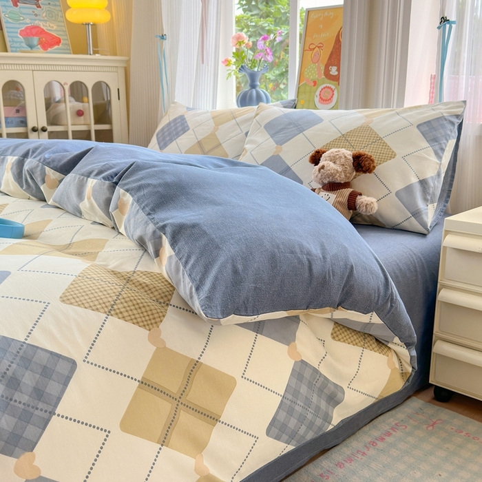 91家纺网 家纺一手货源 找家纺 觅糖家纺 2025春夏新款40支全棉纯棉斜纹13370针织四件套 佳丽斯