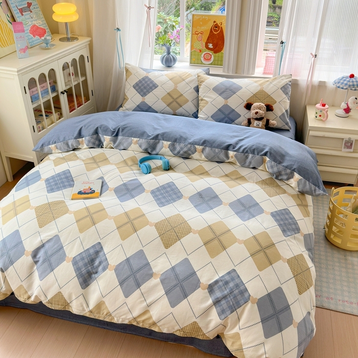 91家纺网 家纺一手货源 找家纺 觅糖家纺 2025春夏新款40支全棉纯棉斜纹13370针织四件套 佳丽斯