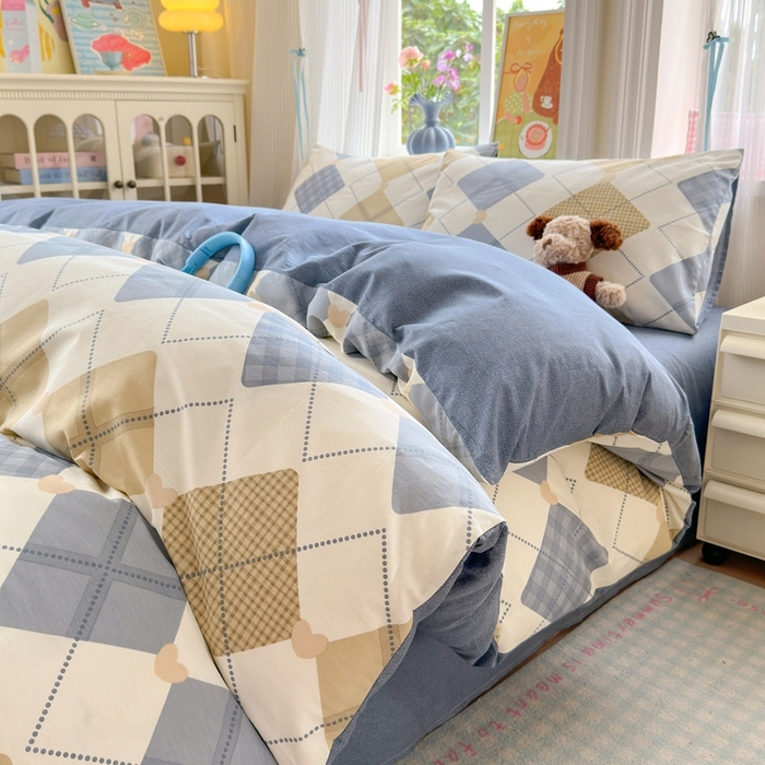 91家纺网 家纺一手货源 找家纺 觅糖家纺 2025春夏新款40支全棉纯棉斜纹13370针织四件套 佳丽斯