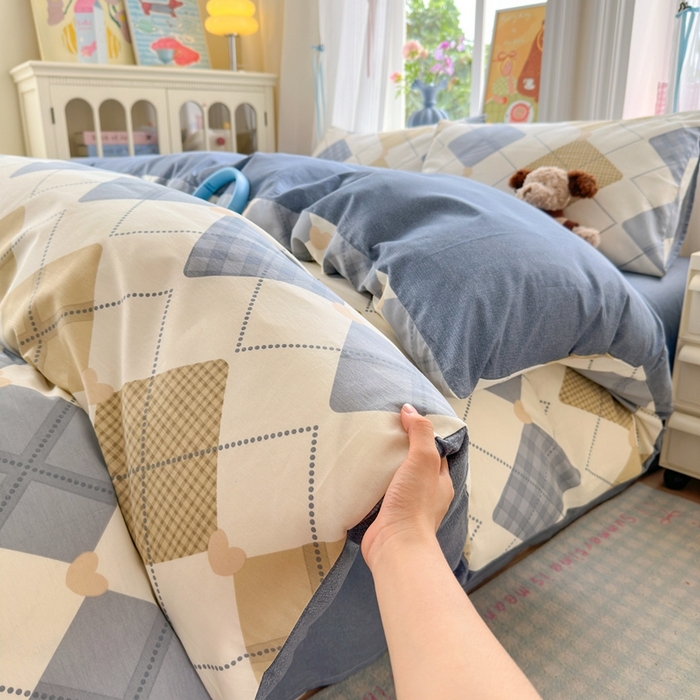 91家纺网 家纺一手货源 找家纺 觅糖家纺 2025春夏新款40支全棉纯棉斜纹13370针织四件套 佳丽斯