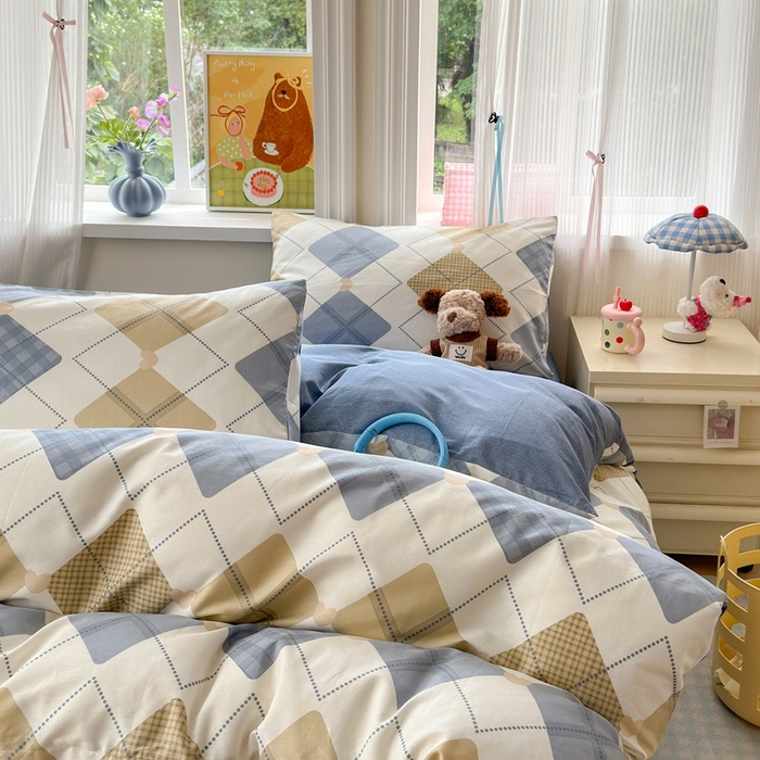 91家纺网 家纺一手货源 找家纺 觅糖家纺 2025春夏新款40支全棉纯棉斜纹13370针织四件套 佳丽斯