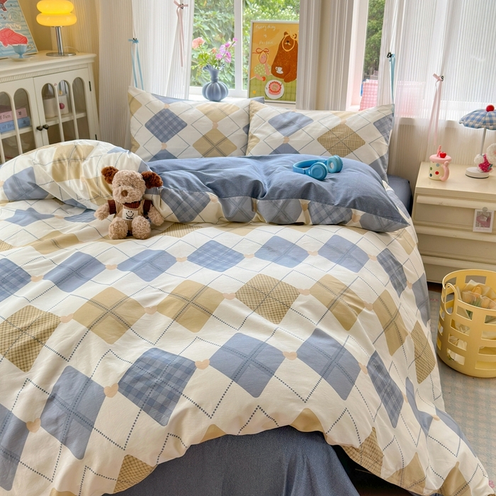 91家纺网 家纺一手货源 找家纺 觅糖家纺 2025春夏新款40支全棉纯棉斜纹13370针织四件套 佳丽斯