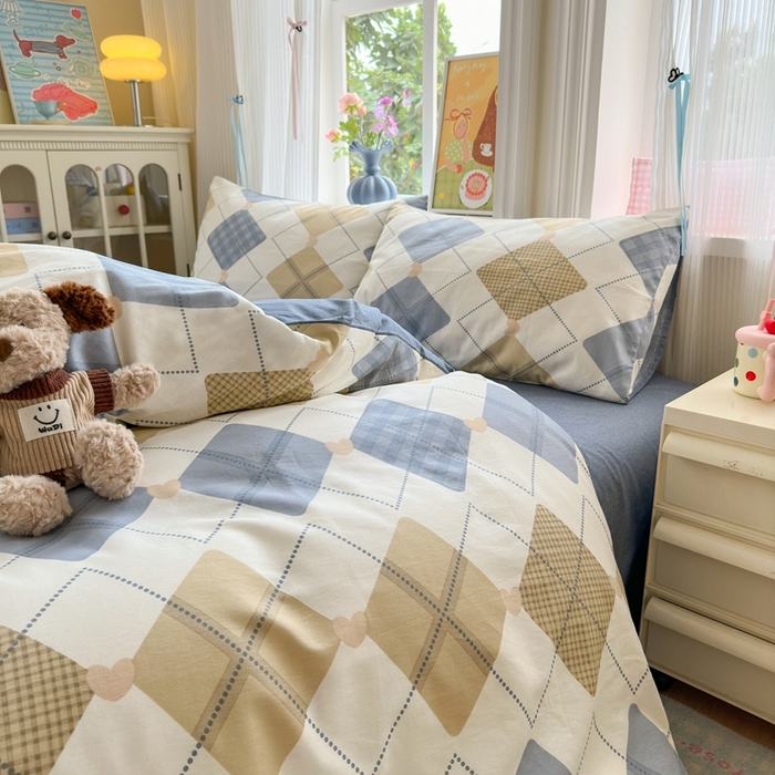 91家纺网 家纺一手货源 找家纺 觅糖家纺 2025春夏新款40支全棉纯棉斜纹13370针织四件套 佳丽斯