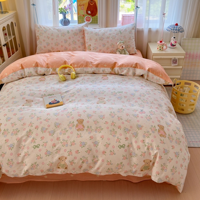 91家纺网 家纺一手货源 找家纺 觅糖家纺 2025春夏新款40支全棉纯棉斜纹13370针织四件套 秘境花园