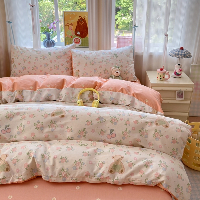 91家纺网 家纺一手货源 找家纺 觅糖家纺 2025春夏新款40支全棉纯棉斜纹13370针织四件套 秘境花园