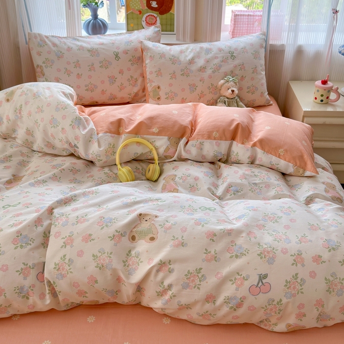 91家纺网 家纺一手货源 找家纺 觅糖家纺 2025春夏新款40支全棉纯棉斜纹13370针织四件套 秘境花园