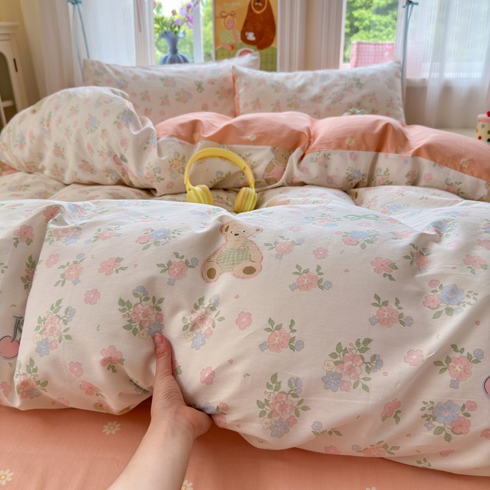 91家纺网 家纺一手货源 找家纺 觅糖家纺 2025春夏新款40支全棉纯棉斜纹13370针织四件套 秘境花园