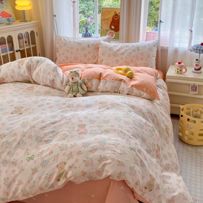 91家纺网 家纺一手货源 找家纺 觅糖家纺 2025春夏新款40支全棉纯棉斜纹13370针织四件套 秘境花园