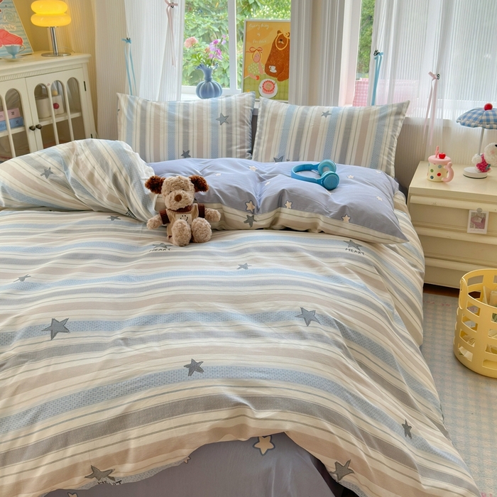 91家纺网 家纺一手货源 找家纺 觅糖家纺 2025春夏新款40支全棉纯棉斜纹13370针织四件套 星光大道