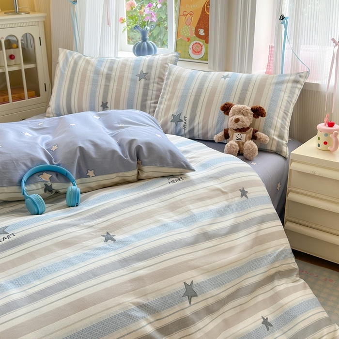 91家纺网 家纺一手货源 找家纺 觅糖家纺 2025春夏新款40支全棉纯棉斜纹13370针织四件套 星光大道