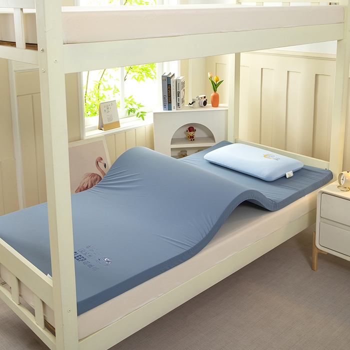 91家纺网 家纺一手货源 找家纺 （总）一粒麦子乳胶馆2025年新款一粒麦子枕头枕芯学生宿舍高弹记忆棉蓝白双拼零压力床垫