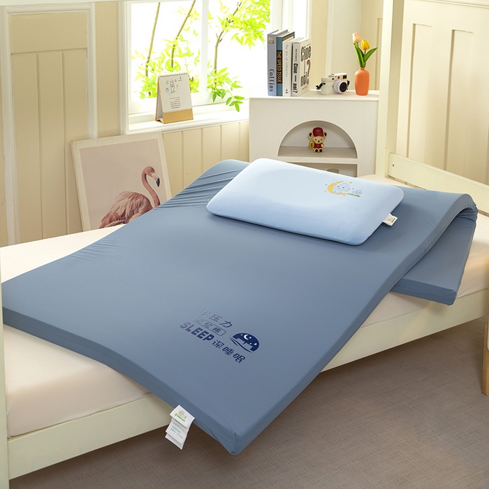 91家纺网 家纺一手货源 找家纺 （总）一粒麦子乳胶馆2025年新款一粒麦子枕头枕芯学生宿舍高弹记忆棉蓝白双拼零压力床垫