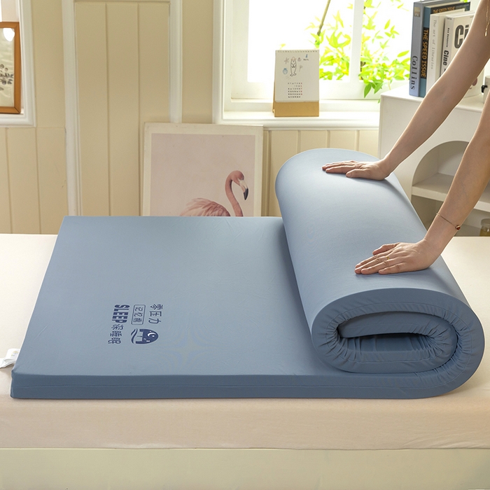 91家纺网 家纺一手货源 找家纺 （总）一粒麦子乳胶馆2025年新款一粒麦子枕头枕芯学生宿舍高弹记忆棉蓝白双拼零压力床垫