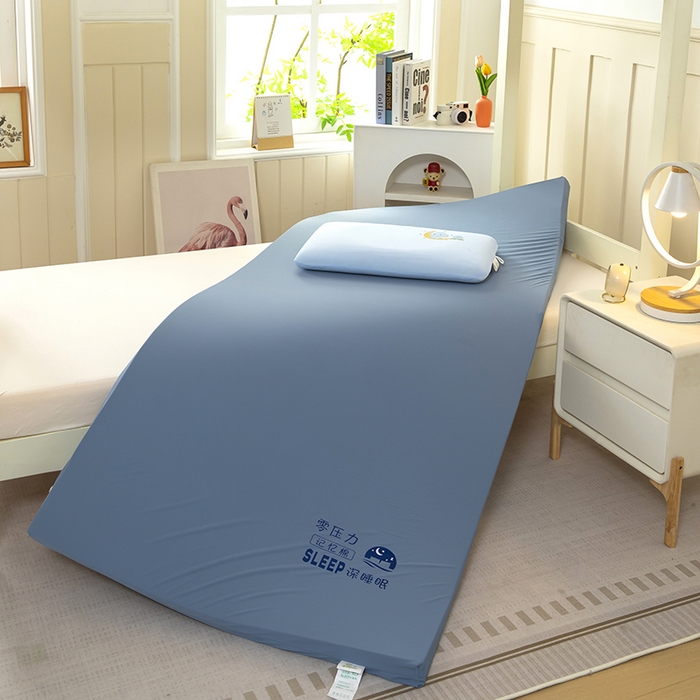 91家纺网 家纺一手货源 找家纺 （总）一粒麦子乳胶馆2025年新款一粒麦子枕头枕芯学生宿舍高弹记忆棉蓝白双拼零压力床垫