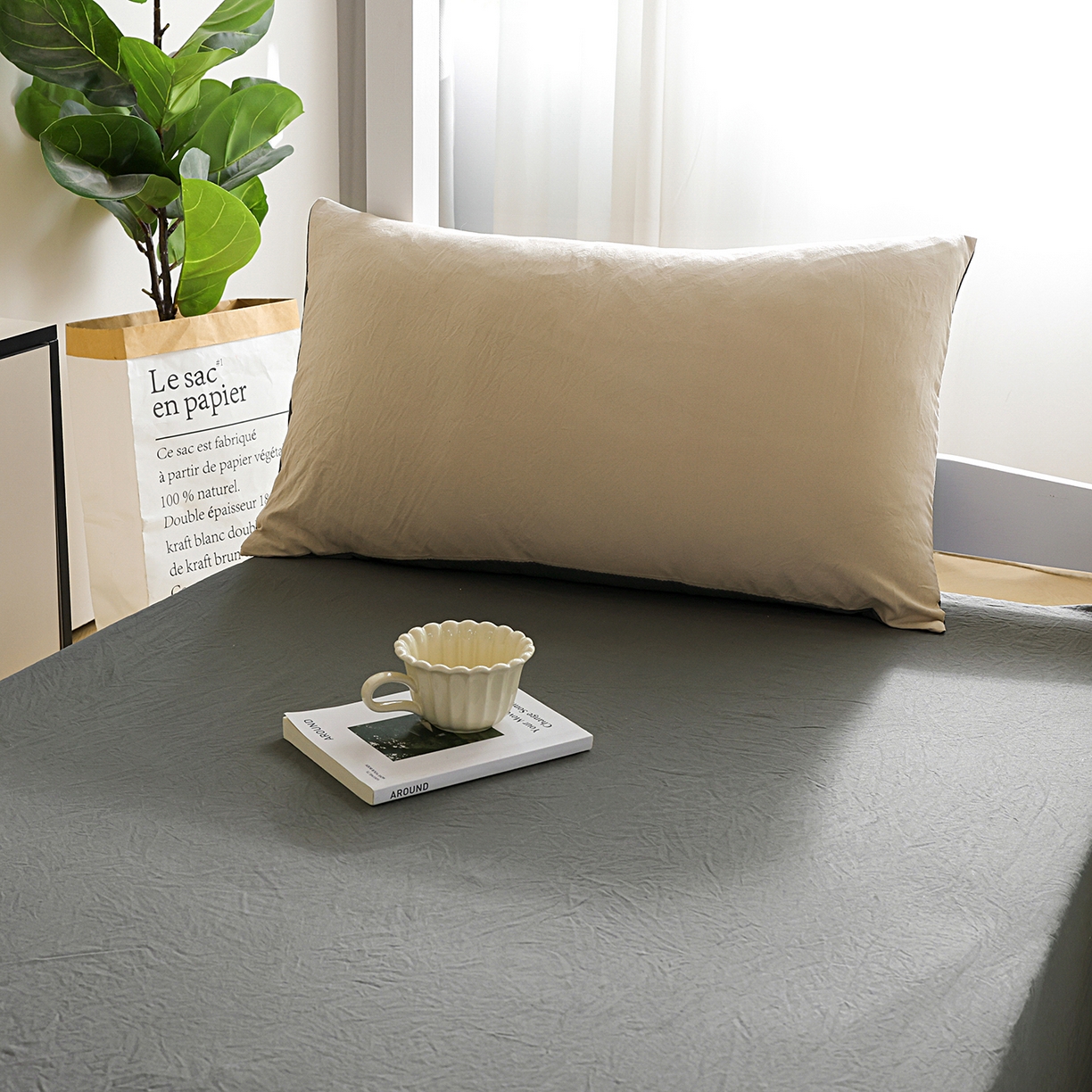 91家纺网 家纺一手货源 找家纺 益多眠 2025新款双拼云朵被冬被被子被芯 双拼系列-奶茶+深灰