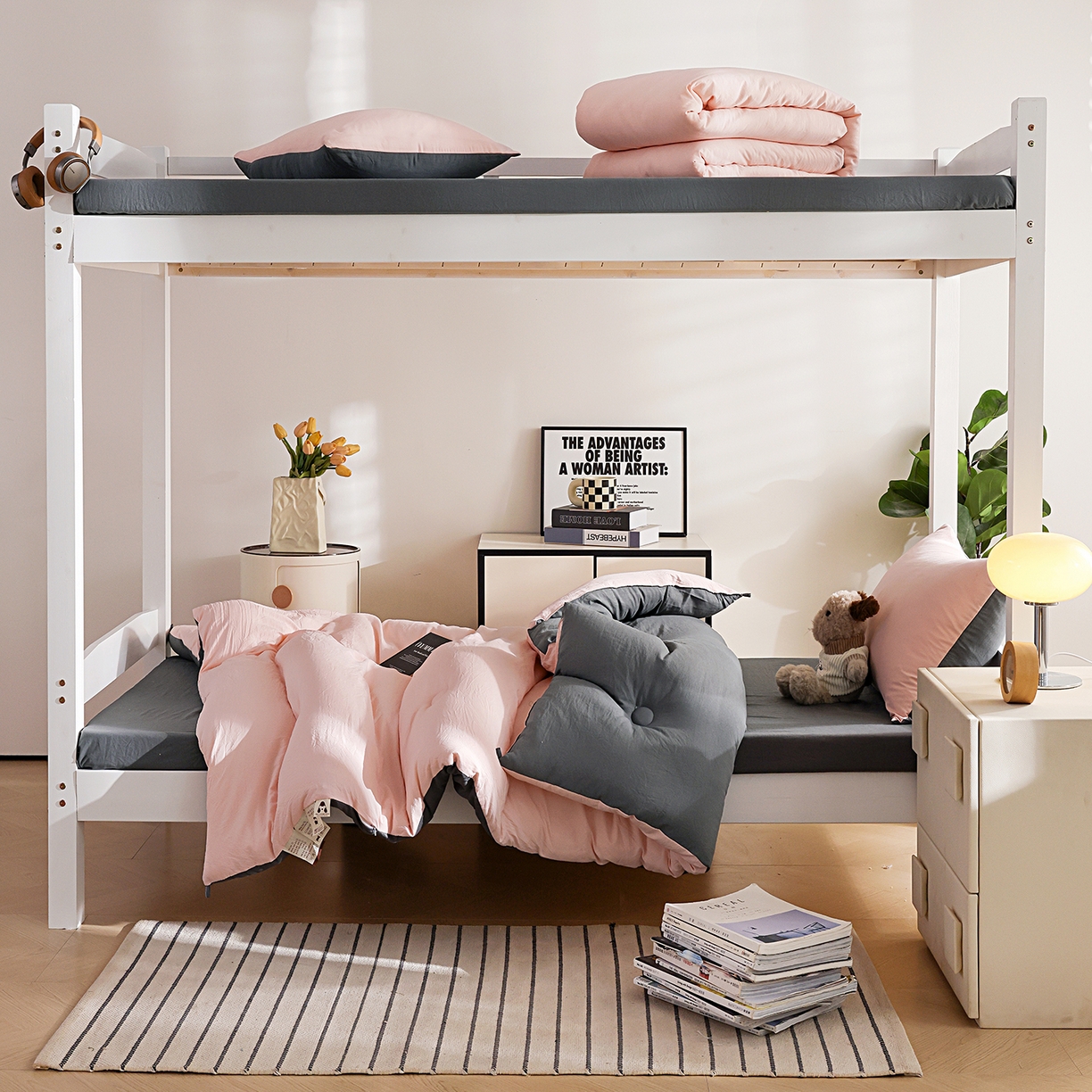 91家纺网 家纺一手货源 找家纺 益多眠 2025新款双拼云朵被冬被被子被芯 双拼系列-粉色+深灰