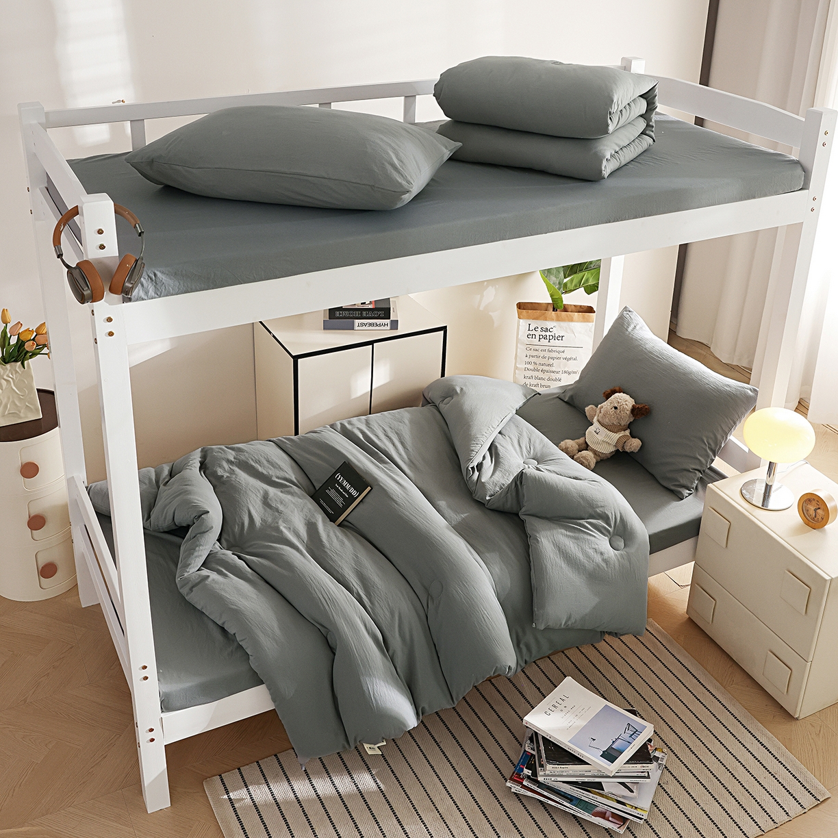 91家纺网 家纺一手货源 找家纺 益多眠 2026新款双拼云朵被冬被被子被芯 双拼系列-烟灰