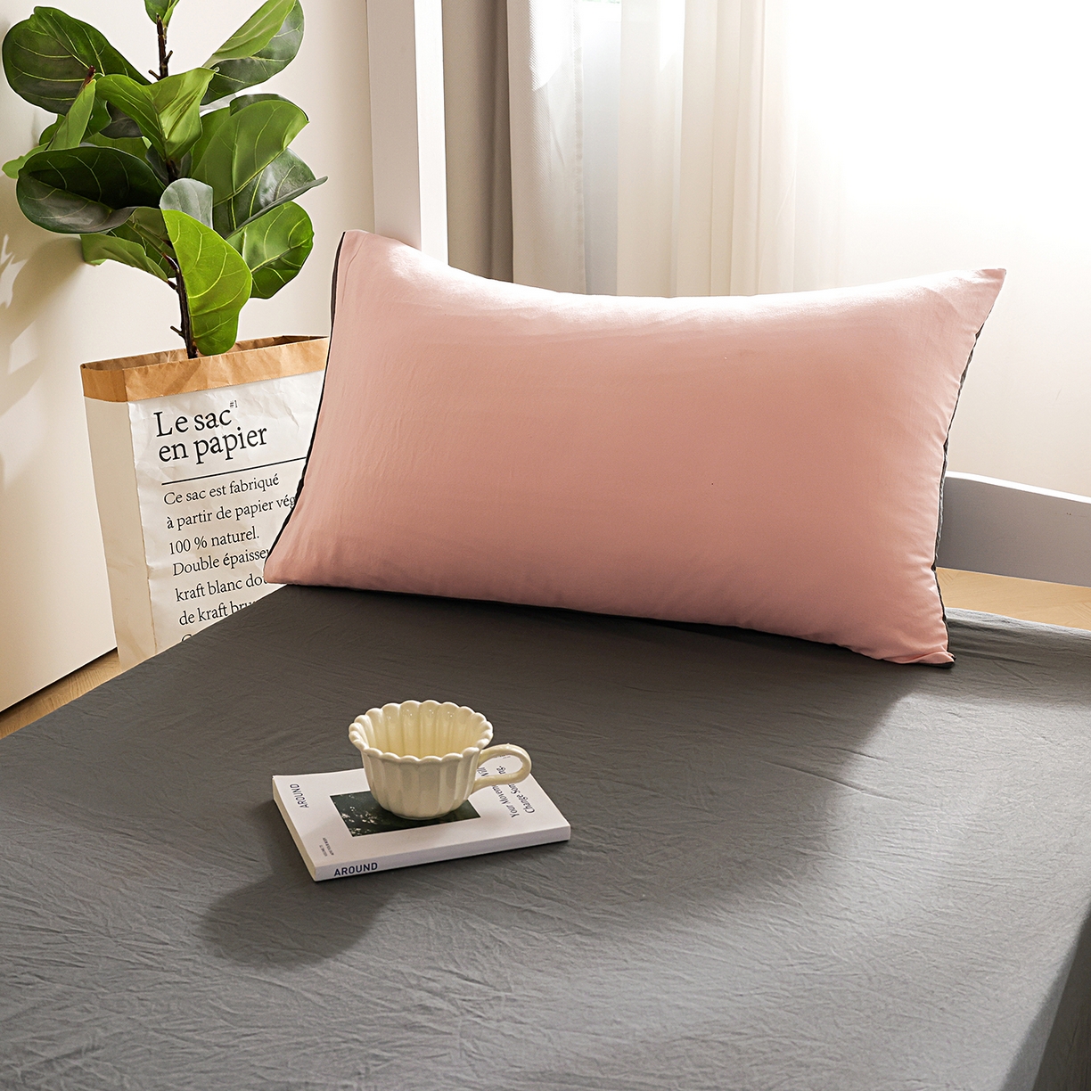 91家纺网 家纺一手货源 找家纺 益多眠 2025新款双拼云朵被冬被被子被芯 双拼系列-粉色+深灰