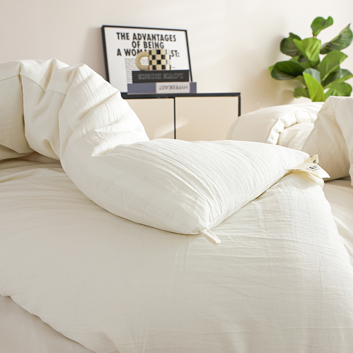 91家纺网 家纺一手货源 找家纺 益多眠 2026新款双拼云朵被冬被被子被芯 双拼系列-奶昔白