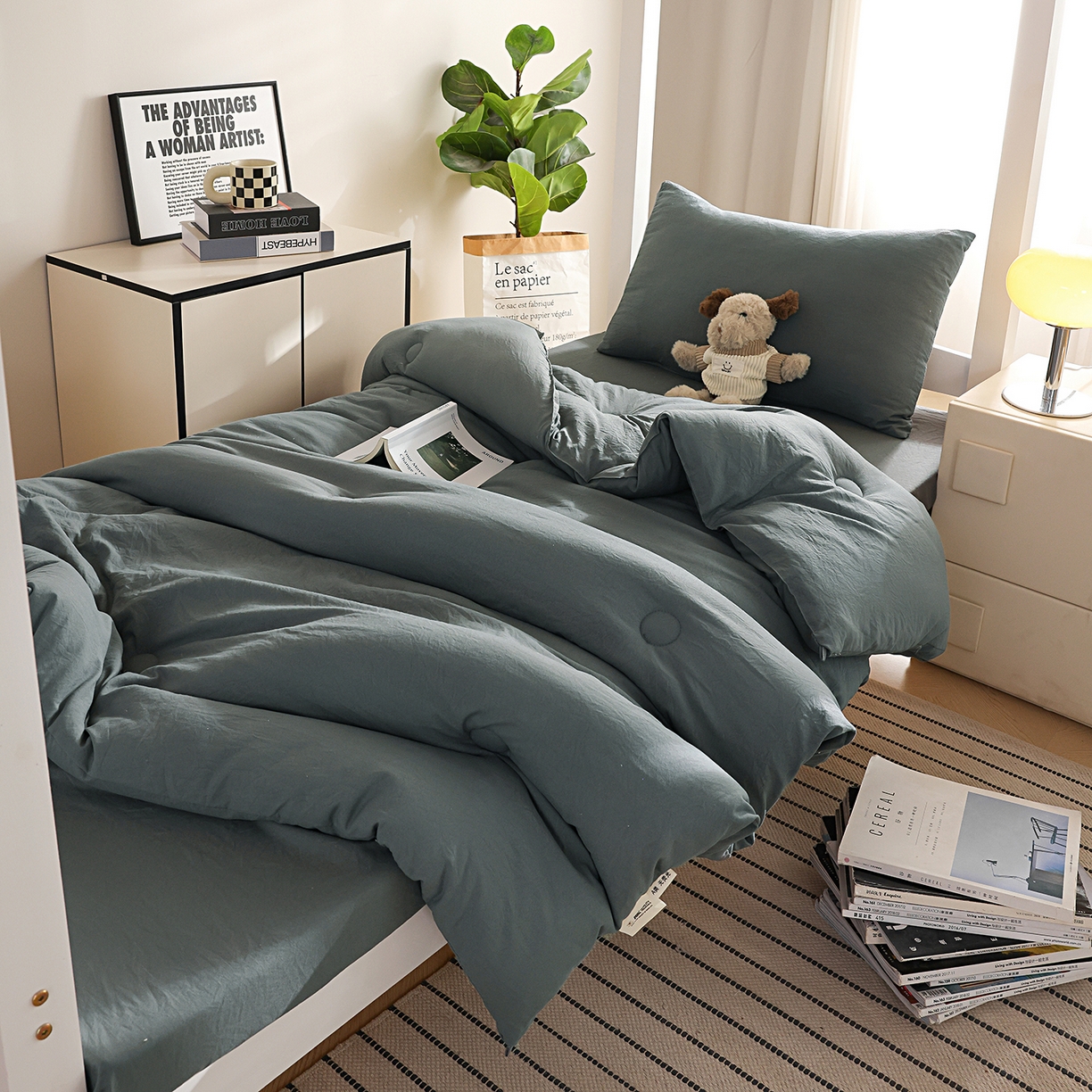 91家纺网 家纺一手货源 找家纺 益多眠 2026新款双拼云朵被冬被被子被芯 双拼系列-深灰