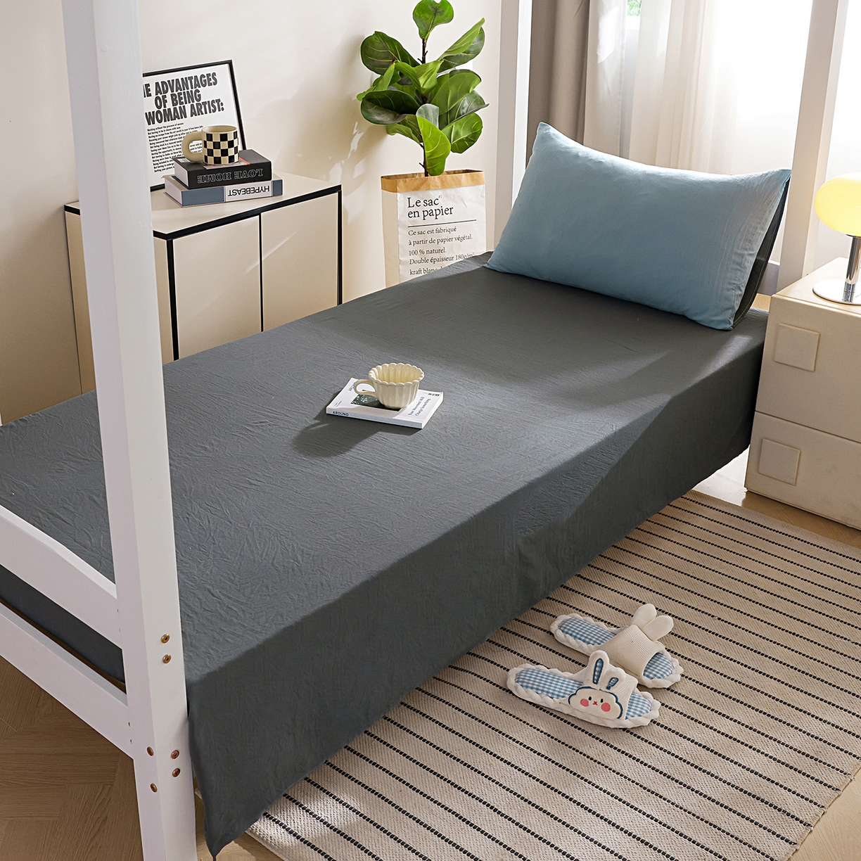 91家纺网 家纺一手货源 找家纺 益多眠 2026新款双拼云朵被冬被被子被芯 双拼系列-天蓝+深灰