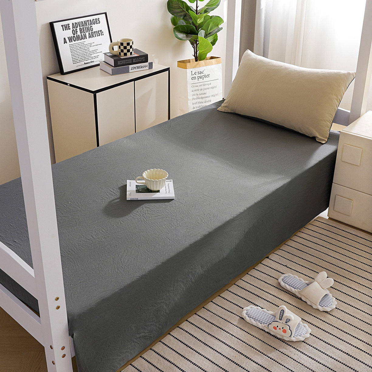 91家纺网 家纺一手货源 找家纺 益多眠 2025新款双拼云朵被冬被被子被芯 双拼系列-奶茶+深灰