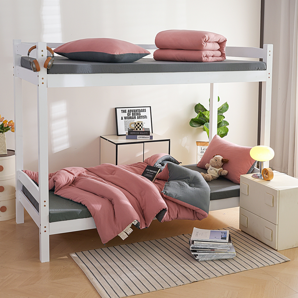 91家纺网 家纺一手货源 找家纺 益多眠 2025新款双拼云朵被冬被被子被芯 双拼系列-豆沙+深灰