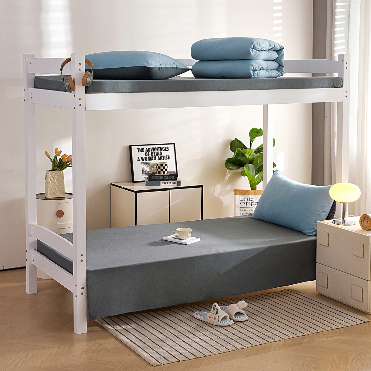 91家纺网 家纺一手货源 找家纺 益多眠 2026新款双拼云朵被冬被被子被芯 双拼系列-天蓝+深灰