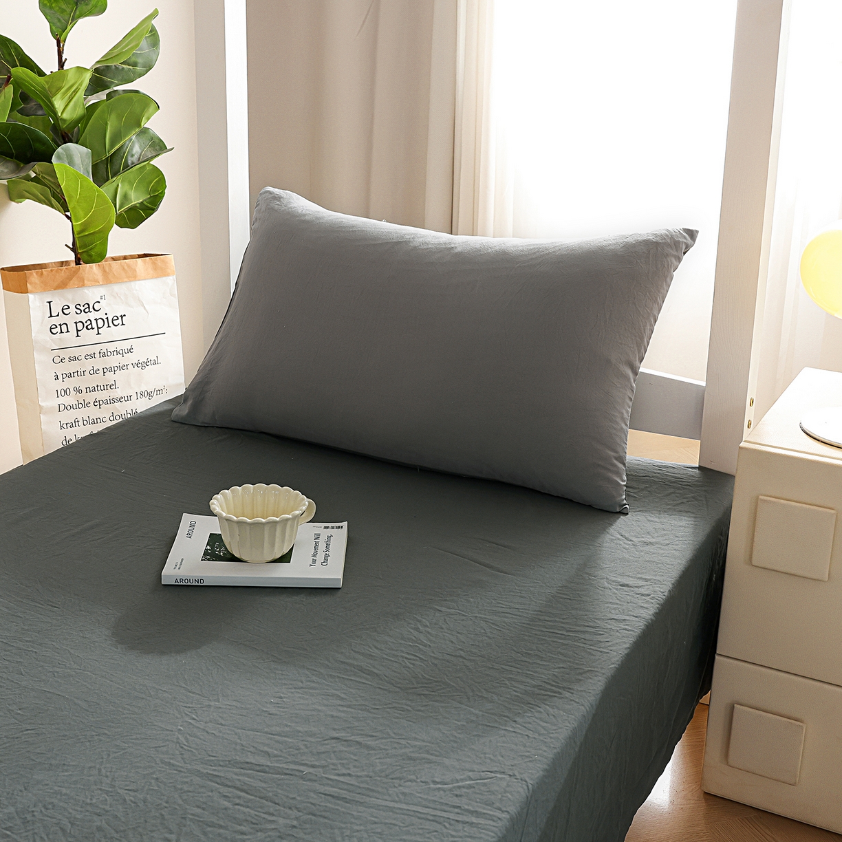 91家纺网 家纺一手货源 找家纺 益多眠 2026新款双拼云朵被冬被被子被芯 双拼系列-烟灰+深灰